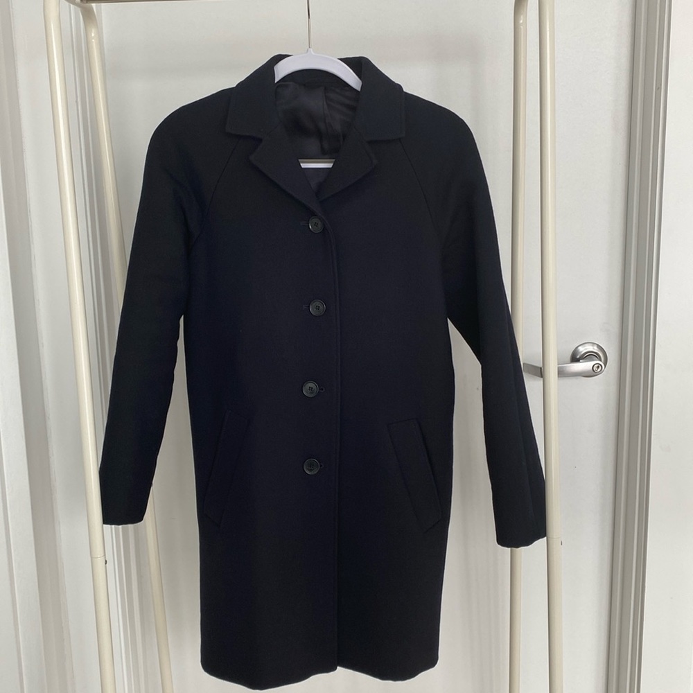 COS navy coat, US size 2